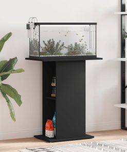 vidaXL Soporte para acuario madera de ingeniería negro 60,5x36x72,5 cm