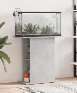 vidaXL Soporte de acuario madera ingeniería gris hormigón 75x36x72,5cm