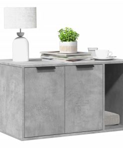 vidaXL Mueble arenero para gatos madera gris hormigón 80x50x45 cm