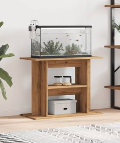 vidaXL Soporte de acuario madera ingeniería roble artisan 80x35x60 cm