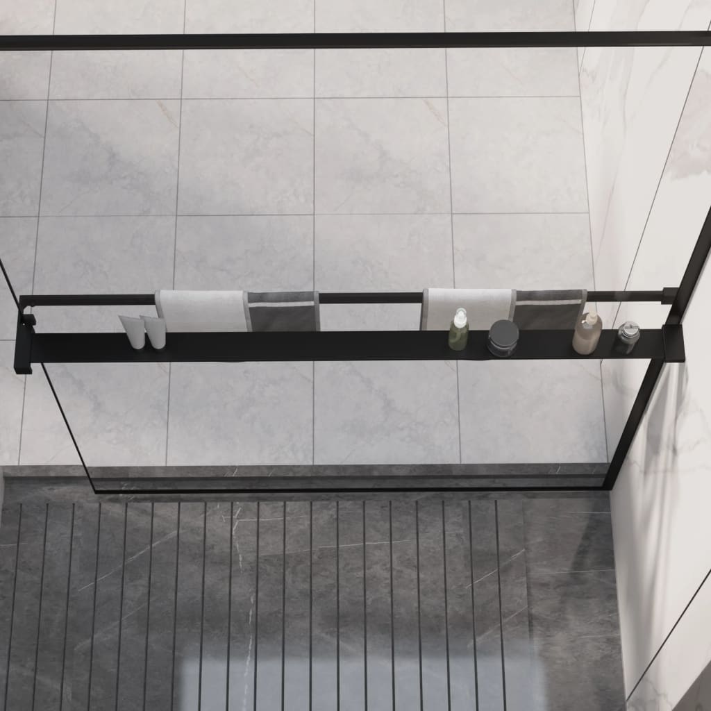 vidaXL Duschablage für Begehbare Dusche Schwarz 118 cm Aluminium