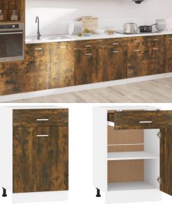vidaXL Unterschrank mit Schublade Lyon Räuchereiche 50x46x81,5 cm
