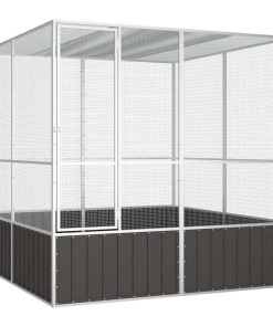 vidaXL Vogelkäfig Anthrazit 213,5x217,5x211,5 cm Verzinkter Stahl