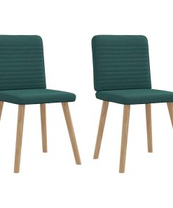vidaXL Sillas de comedor 2 unidades tela verde oscuro