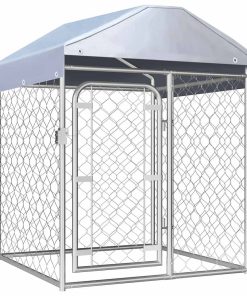 vidaXL Perrera de exterior con techo 100x100x125 cm