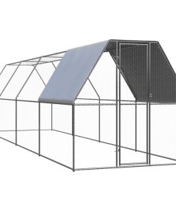 vidaXL Outdoor-Hühnerkäfig 2x8x2 m Verzinkter Stahl