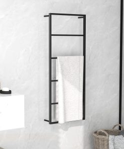 vidaXL Handtuchständer Schwarz 45x10x115 cm Stahl