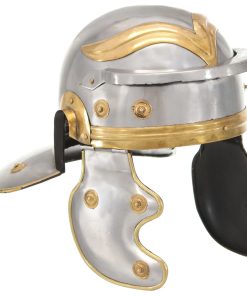 vidaXL Römischer Soldaten-Helm Antik Replik für LARP Silbern Stahl