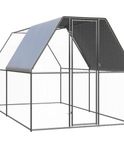 vidaXL Outdoor-Hühnerkäfig 2x4x2 m Verzinkter Stahl
