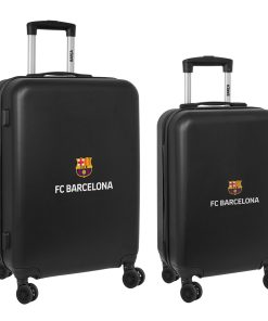 Set di valigie F.C. Barcelona + mediano 24 Trolley Nero 40 x 63 x 26 cm (2 Pezzi)