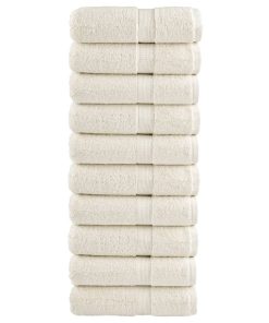 vidaXL Premium-Gästetücher SOLUND 10 Stk. Cremeweiß 30x50 cm 600 g/m²