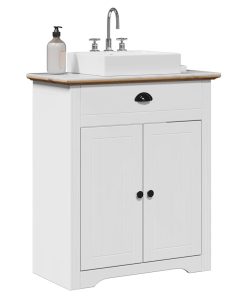 vidaXL Waschbeckenunterschrank BODO Weiß und Braun 70x35x80 cm