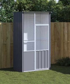 vidaXL Voliere Anthrazit 115x78x200 cm Verzinkter Stahl