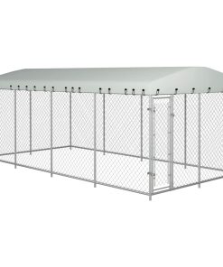 vidaXL Outdoor-Hundezwinger mit Überdachung 7,6x3,8x2,3 m
