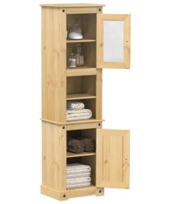 vidaXL Badschrank Corona 50x40x185 cm Massivholz Kiefer