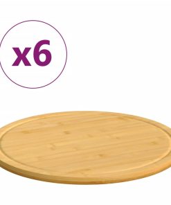 vidaXL Schneidebretter 6 Stk. Ø30x1,5 cm Bambus