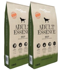 vidaXL Trockenfutter für Hunde Adult Essence Beef 2 Stk. 30 kg