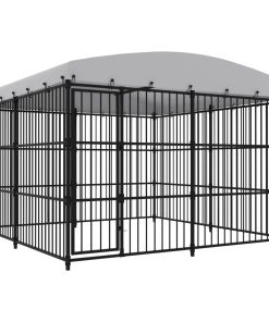 vidaXL Outdoor-Hundezwinger mit Überdachung 300x300x210 cm