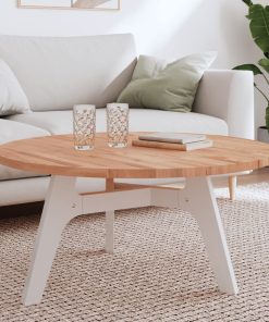 vidaXL Tablero redondo de madera maciza de haya Ø90x2,5 cm
