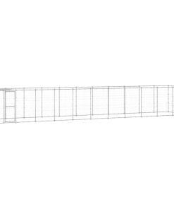 vidaXL Outdoor-Hundezwinger mit Überdachung Verzinkter Stahl 26,62 m²