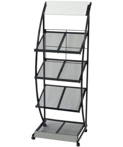 vidaXL Zeitschriftenständer 47 x 40 x 134 cm Schwarz und Weiß A4