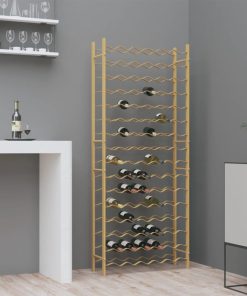 vidaXL Weinregal für 96 Flaschen Golden Metall