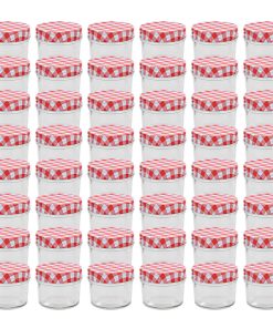 vidaXL Marmeladengläser mit Weißen/Roten Deckeln 48 Stk. 110 ml