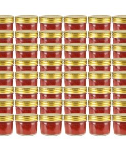 vidaXL Marmeladengläser mit goldenem Deckel 48 Stk. 110 ml