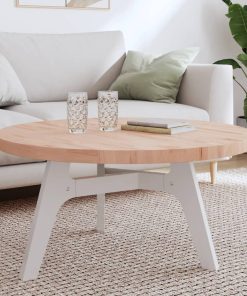 vidaXL Tablero redondo de madera maciza de haya Ø90x4 cm