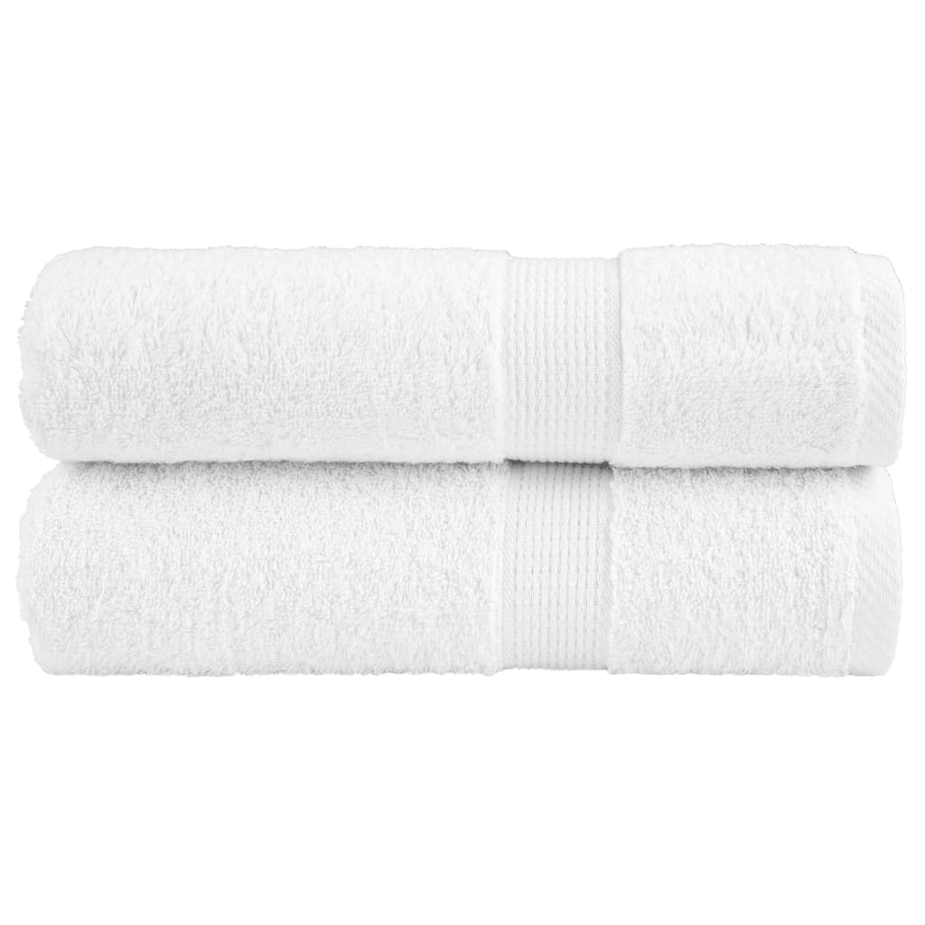 vidaXL Premium-Duschtücher SOLUND 2 Stk. Weiß 70x140 cm 600 g/m²