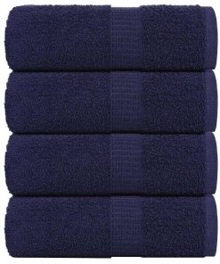 vidaXL Seiftücher 4 Stk. Marineblau 30x30 cm 360 g/m² 100% Baumwolle