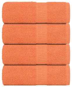 vidaXL Seiftücher 4 Stk. Orange 30x30 cm 360 g/m² 100% Baumwolle