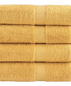 vidaXL Premium-Seiftücher SOLUND 4 Stk. Gold 30x30 cm 600 g/m²
