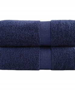 vidaXL Premium-Gästetücher SOLUND 2 Stk. Marineblau 30x50 cm 600 g/m²