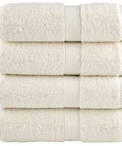 vidaXL Premium-Seiftücher SOLUND 4 Stk. Cremeweiß 30x30 cm 600 g/m²