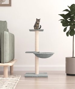 vidaXL Kratzbaum mit Sisal-Kratzsäulen Hellgrau 72 cm