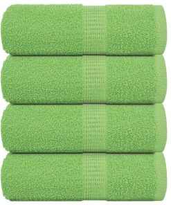 vidaXL Seiftücher 4 Stk. Apfelgrün 30x30 cm 360 g/m² 100% Baumwolle