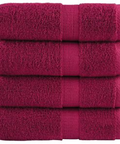 vidaXL Premium-Seiftücher SOLUND 4 Stk. Bordeaux 30x30 cm 600 g/m²