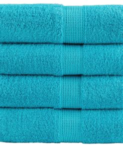 vidaXL Premium-Seiftücher SOLUND 4 Stk. Türkis 30x30 cm 600 g/m²