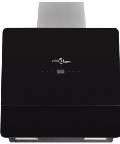 vidaXL Dunstabzugshaube Schwarz Hartglas mit Display 600 mm