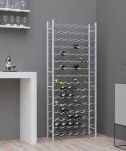 vidaXL Weinregal für 96 Flaschen Weiß Metall