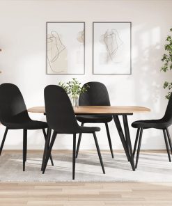 vidaXL Esszimmerstühle 4 Stk. Schwarz Samt