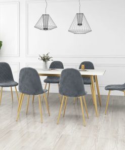 vidaXL Esszimmerstühle 6 Stk. Dunkelgrau Samt