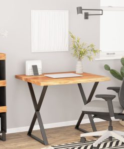 vidaXL Tablero rectangular madera de acacia borde vivo 90x80x2,5 cm