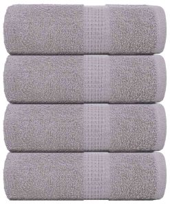 vidaXL Seiftücher 4 Stk. Grau 30x30 cm 360 g/m² 100% Baumwolle