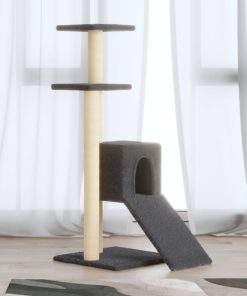 vidaXL Kratzbaum mit Sisal-Kratzsäulen Dunkelgrau 92 cm