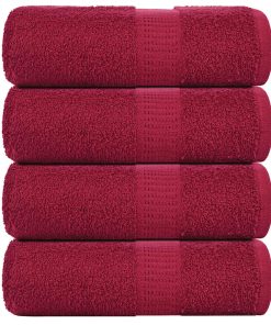 vidaXL Seiftücher 4 Stk. Bordeauxrot 30x30 cm 360 g/m² 100% Baumwolle