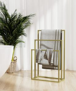 vidaXL Handtuchständer Golden 48x24x79 cm Eisen