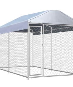 vidaXL Outdoor-Hundezwinger mit Überdachung 382x192x225 cm
