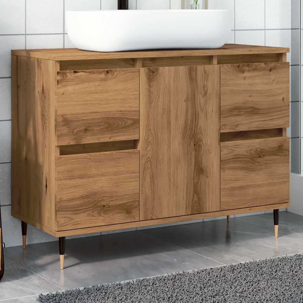 vidaXL Badschrank Artisan-Eiche 80x33x60 cm Holzwerkstoff
